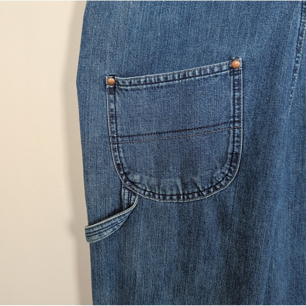 Vintage Old Navy 90s Y2K Blue Denim Overalls Bibs Size Small Jean Carpenter Bib - Picture 10 of 16
